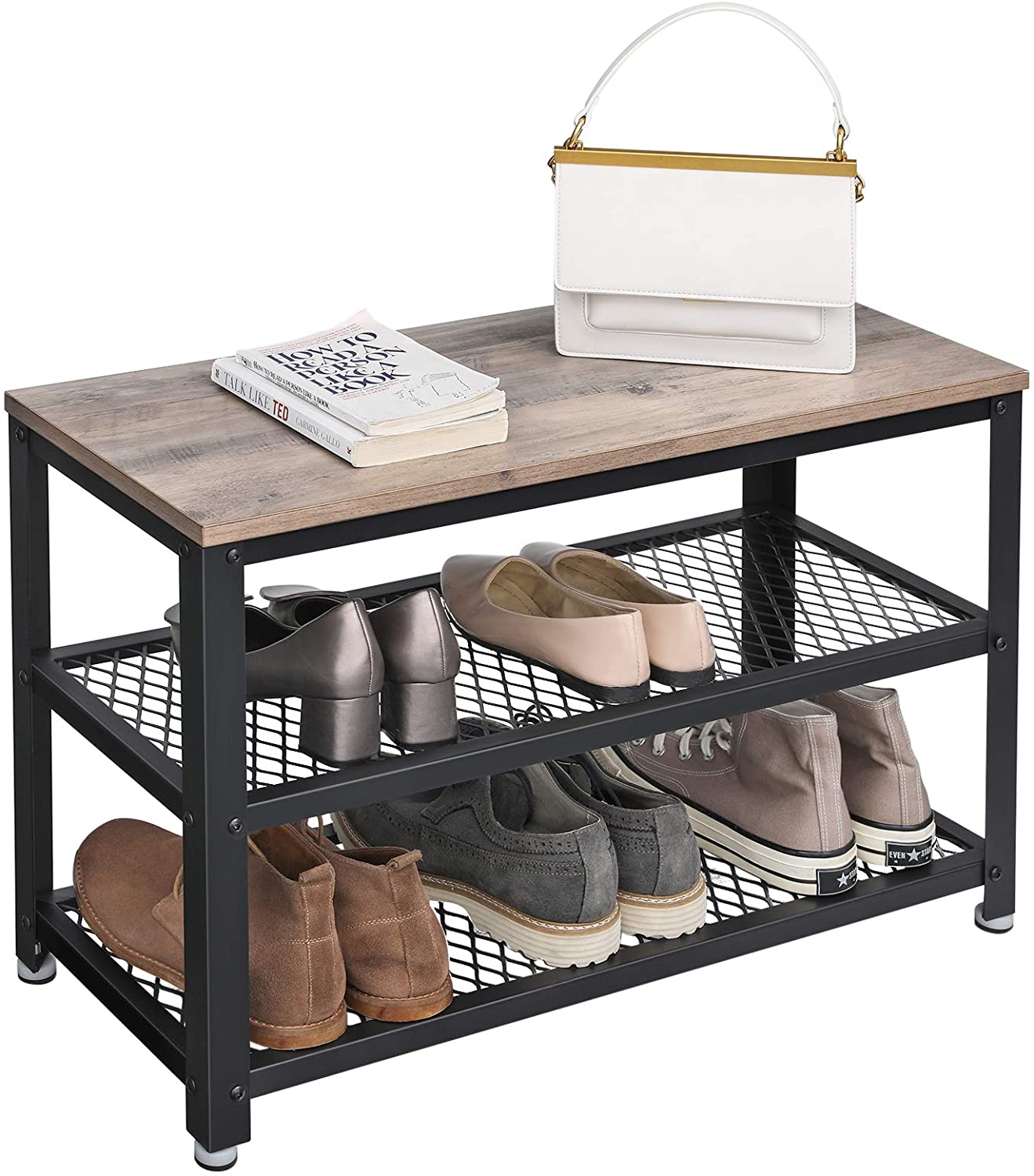 Banc à chaussures Bill 2 tablettes - greige/noir - Image 9