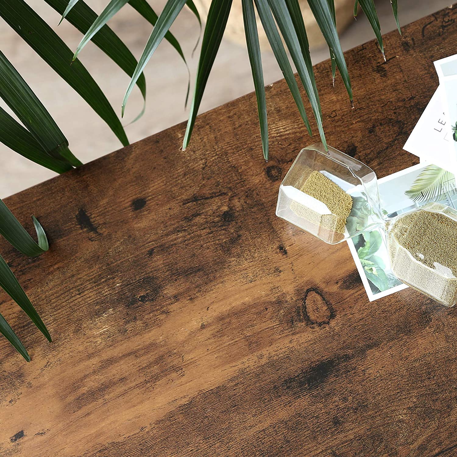 Banc à chaussures Brad 2 tablettes - brun rustique/noir - Image 4