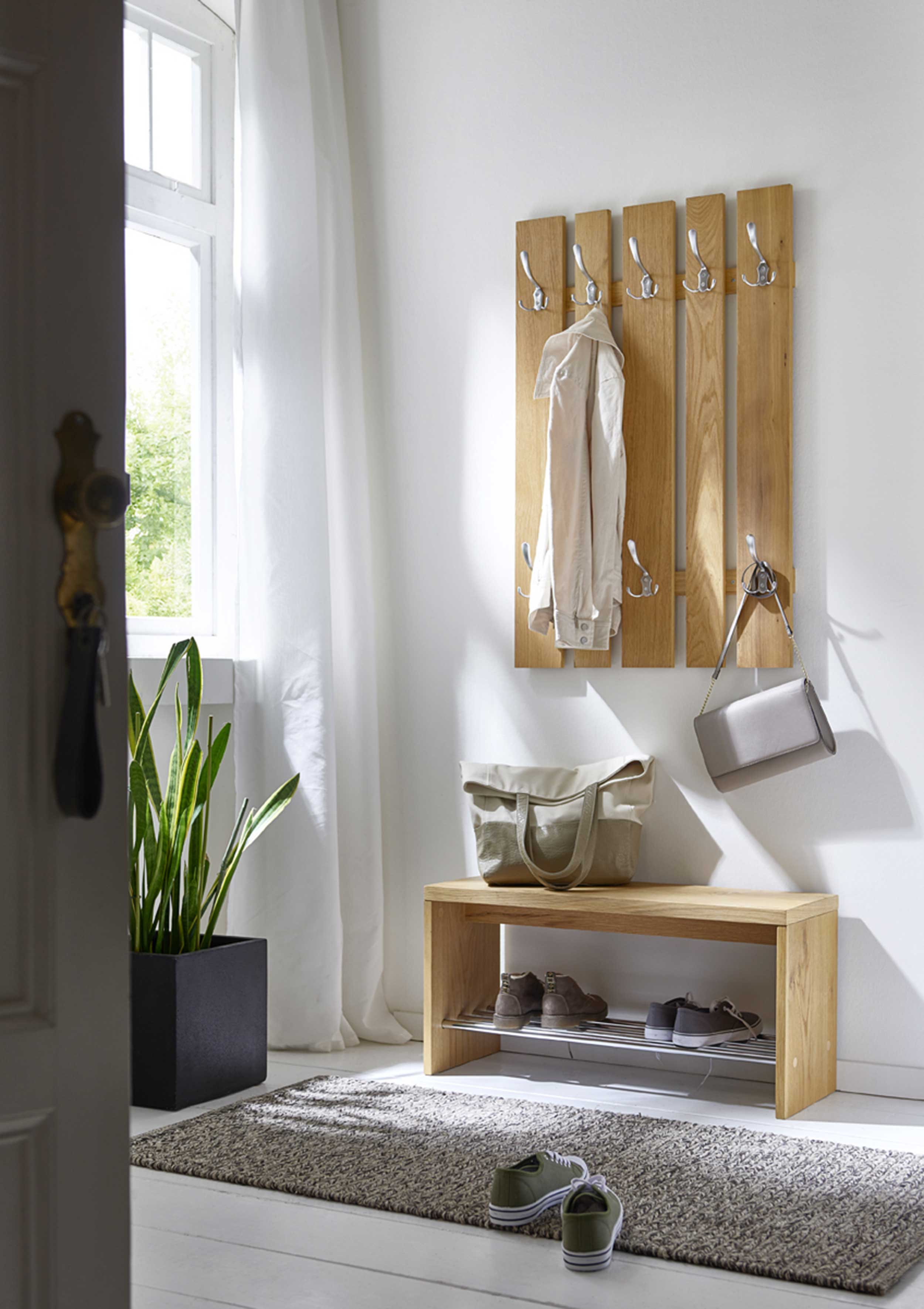 Banc à chaussures Serkan 81 cm - chêne - Image 2