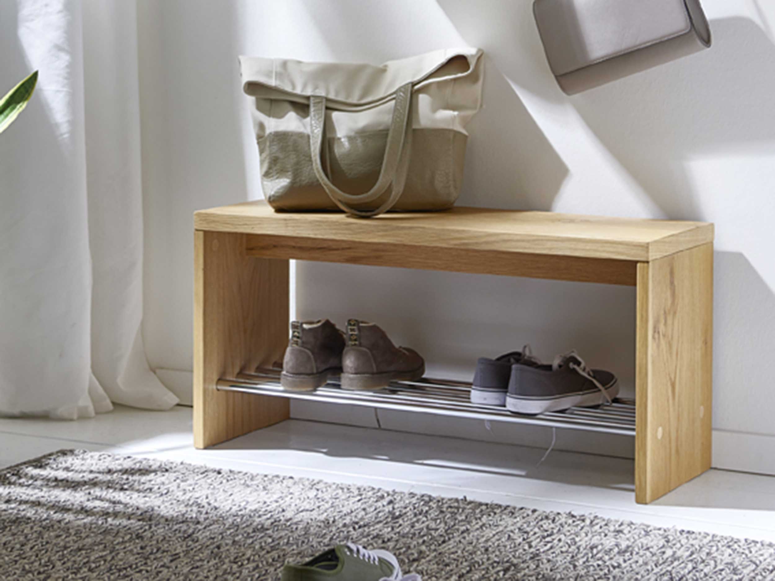 Banc à chaussures Serkan 81 cm - chêne - Image 4