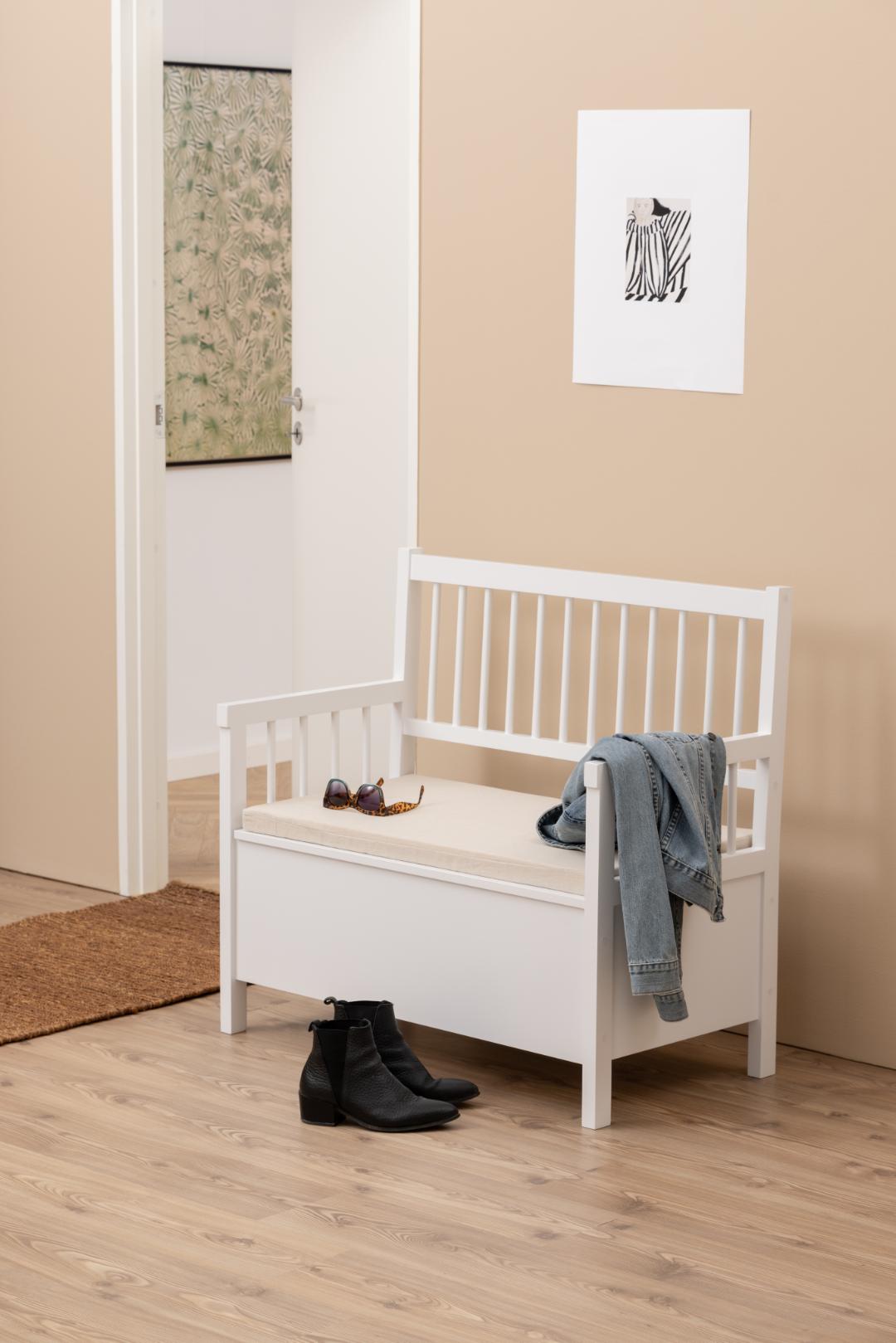 Banc Aster avec espace de rangement - beige/blanc - Image 4