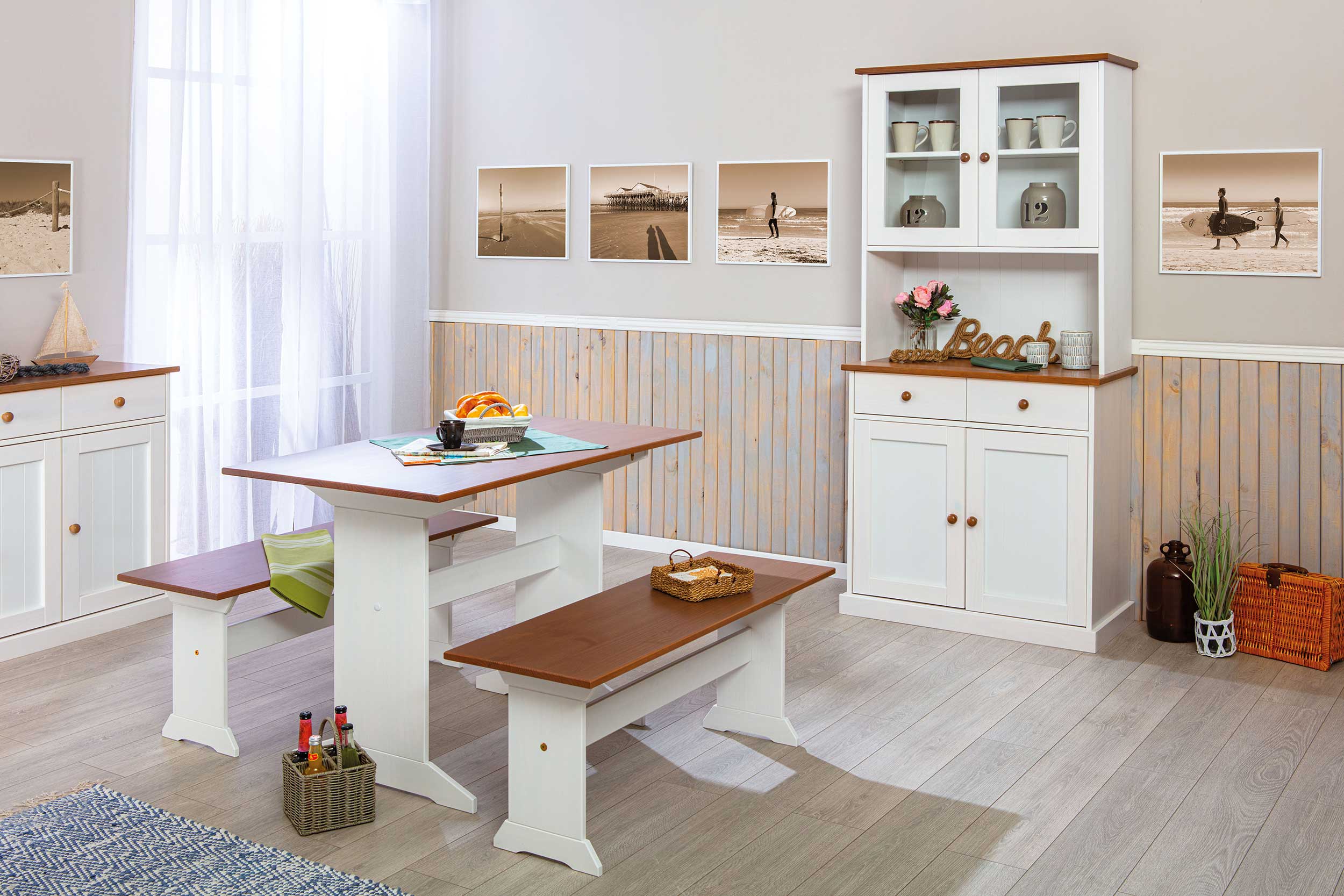 Banc Cisse - blanc/brun - Image 2