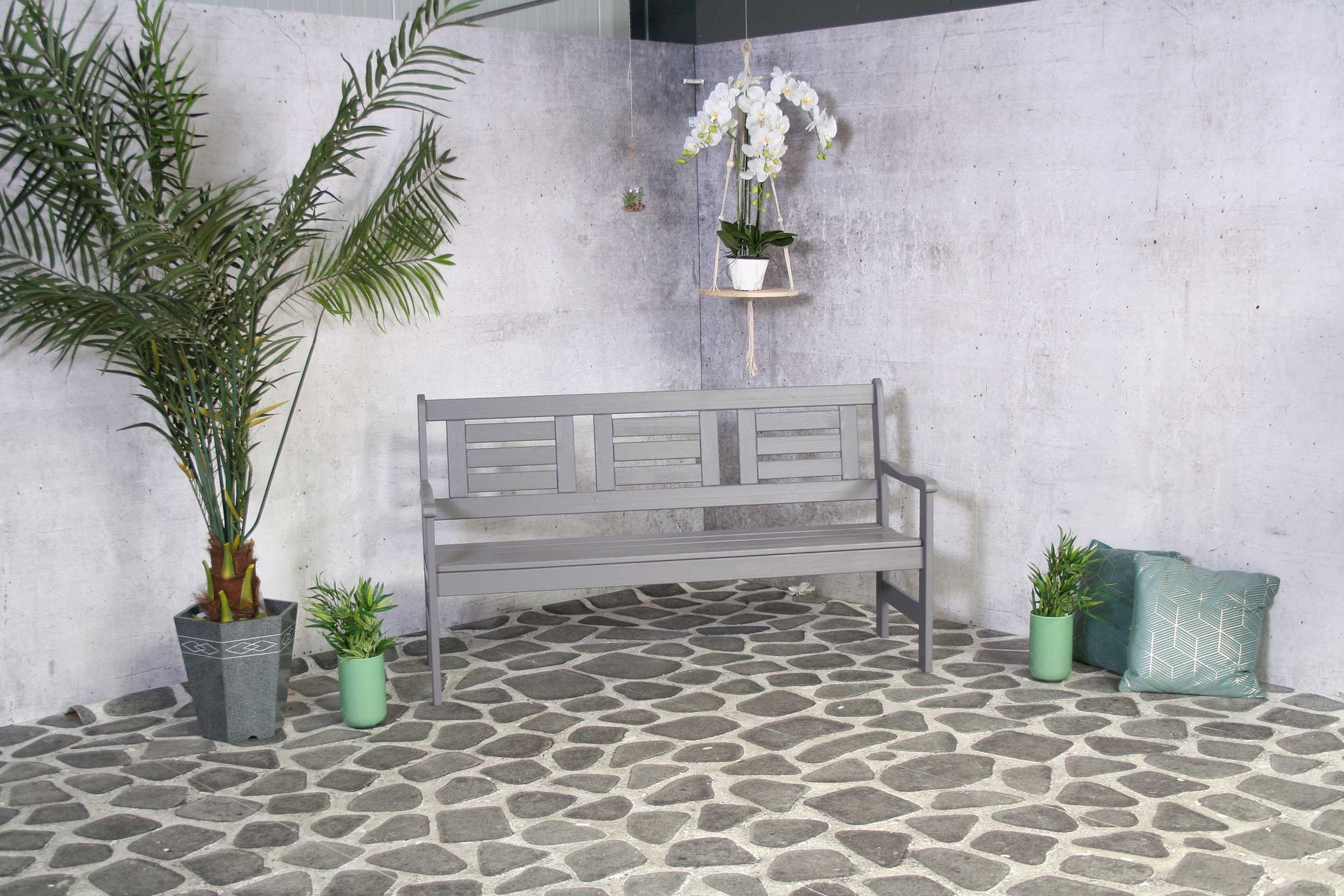 Banc de jardin 3 places Calais - gris - Image 2