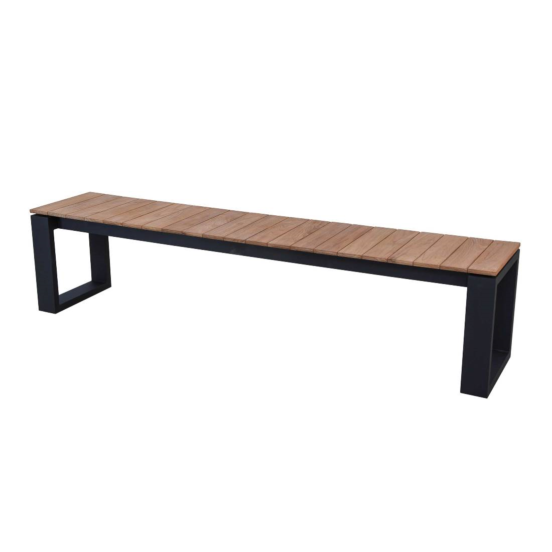 Banc de jardin Matisse 195cm - noir/teck - Image 1