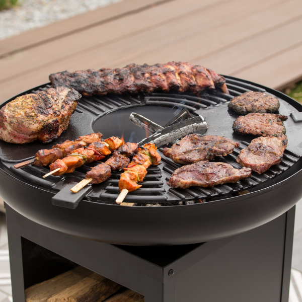 Barbecue Pallas avec rangement pour le bois et planche en fonte - noir - Image 6