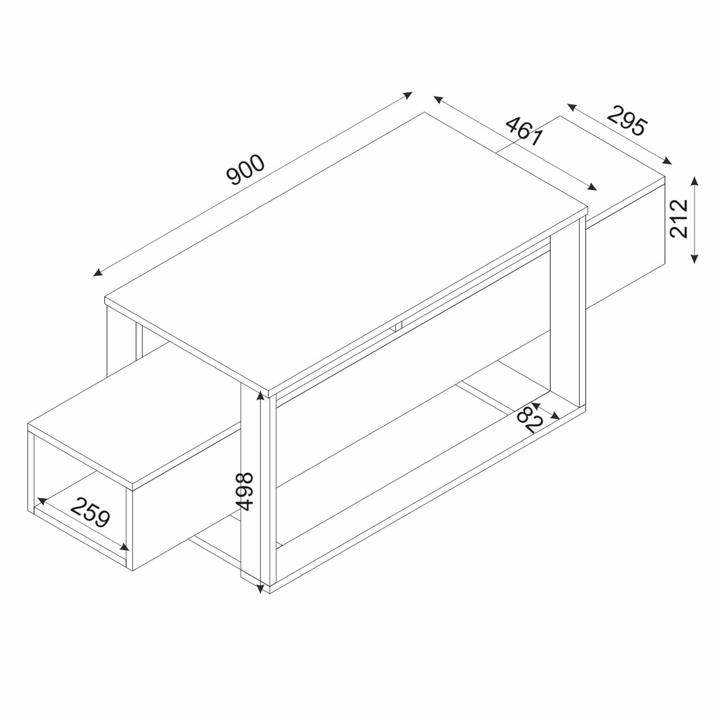 Bianco Meuble TV | 100 % MÉLAMINE | Noir, Or - Image 4