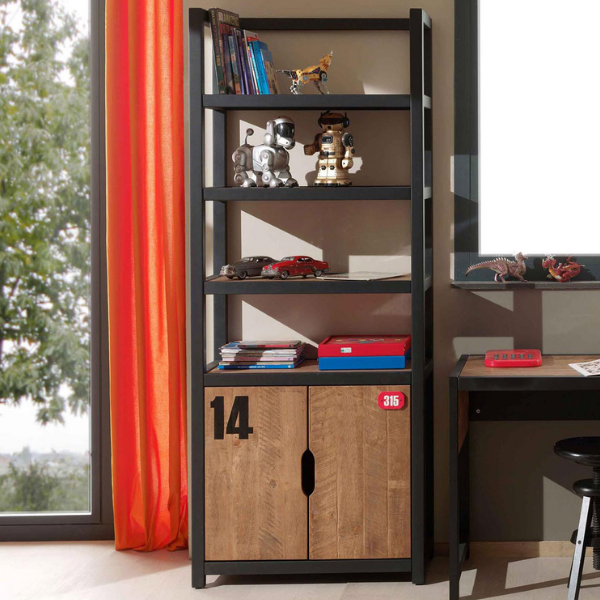 Bibliothèque Alex industrielle - pin/noir - Image 1