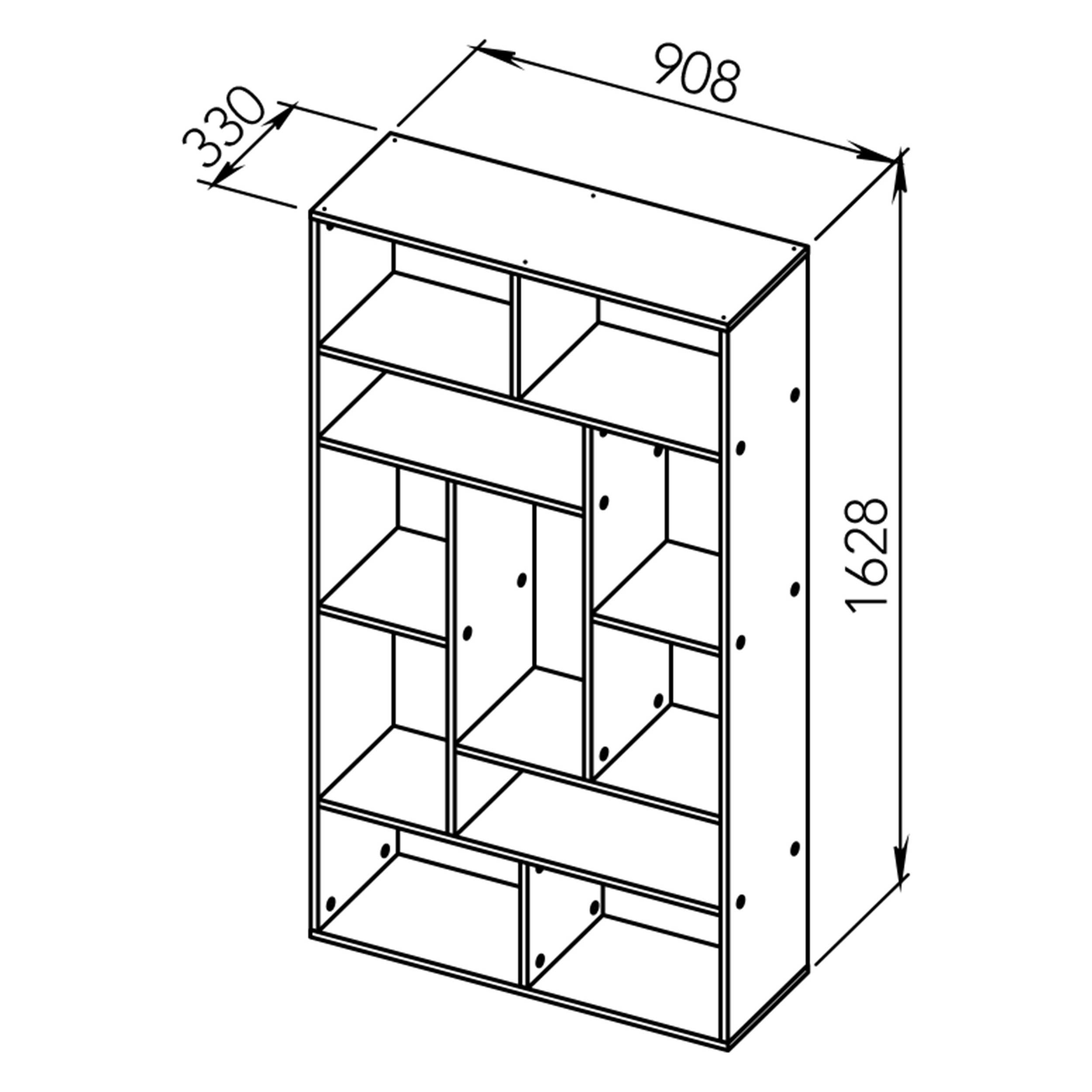 Bibliothèque Bangkok - chêne/blanc - Image 3