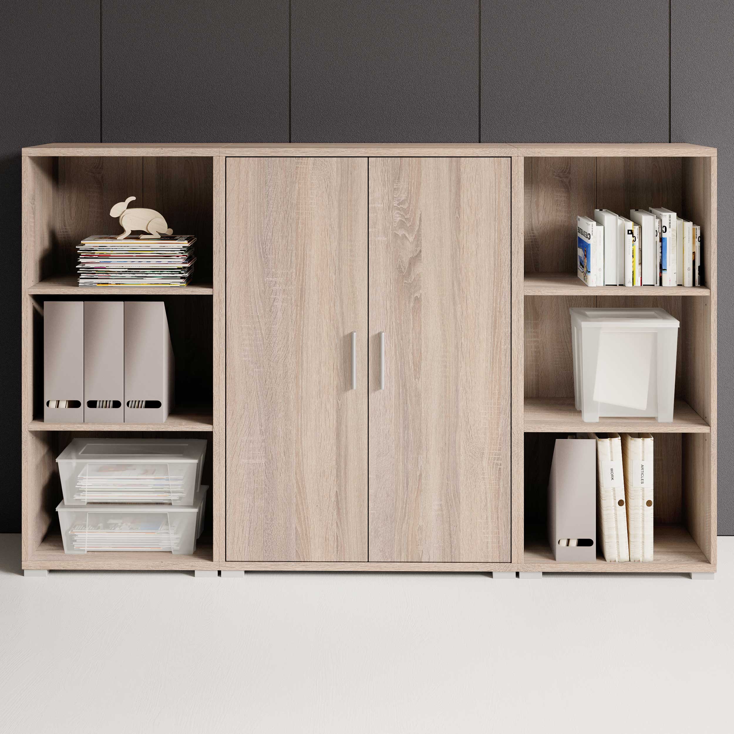 Bibliothèque basse Olaph - chêne