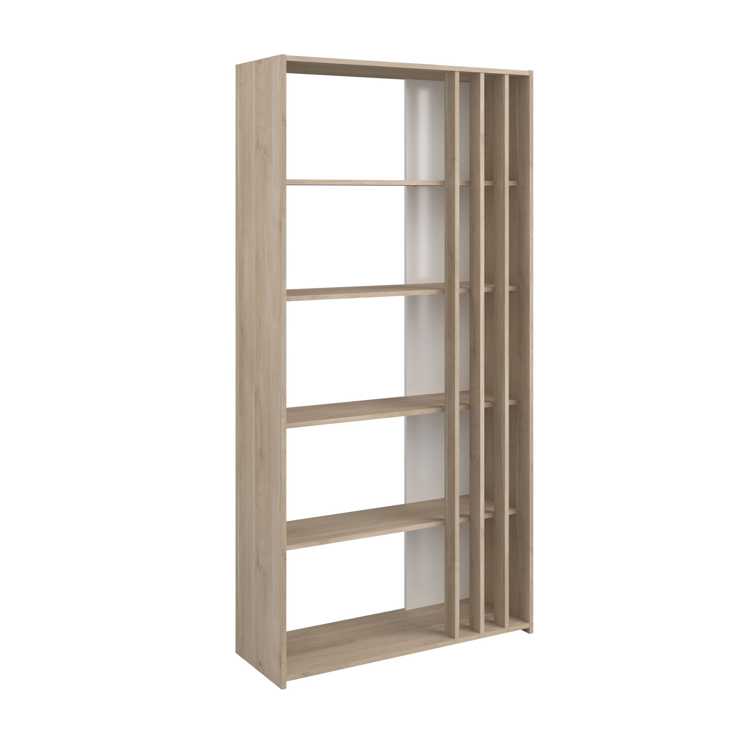 Bibliothèque Bloom-183cm-4 étagères-panneaux de particules/look chêne japonais - Image 11