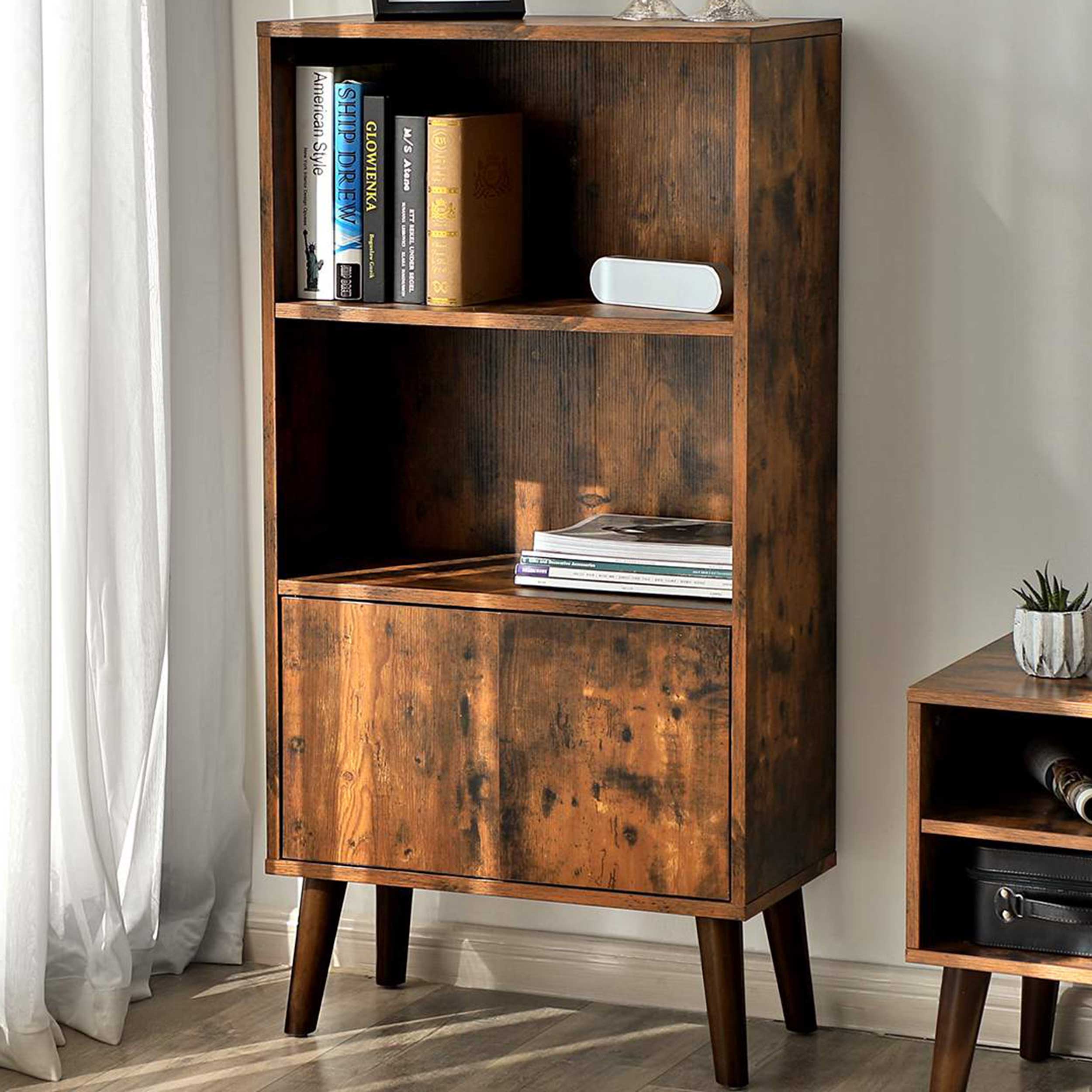 Bibliothèque Domi industriel - brun/noir - Image 1