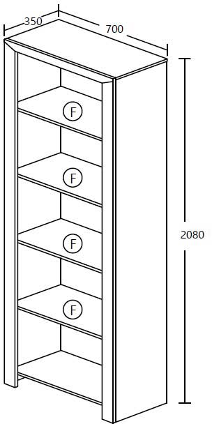 Bibliothèque Elvira 70cm - chêne blanc - Image 2