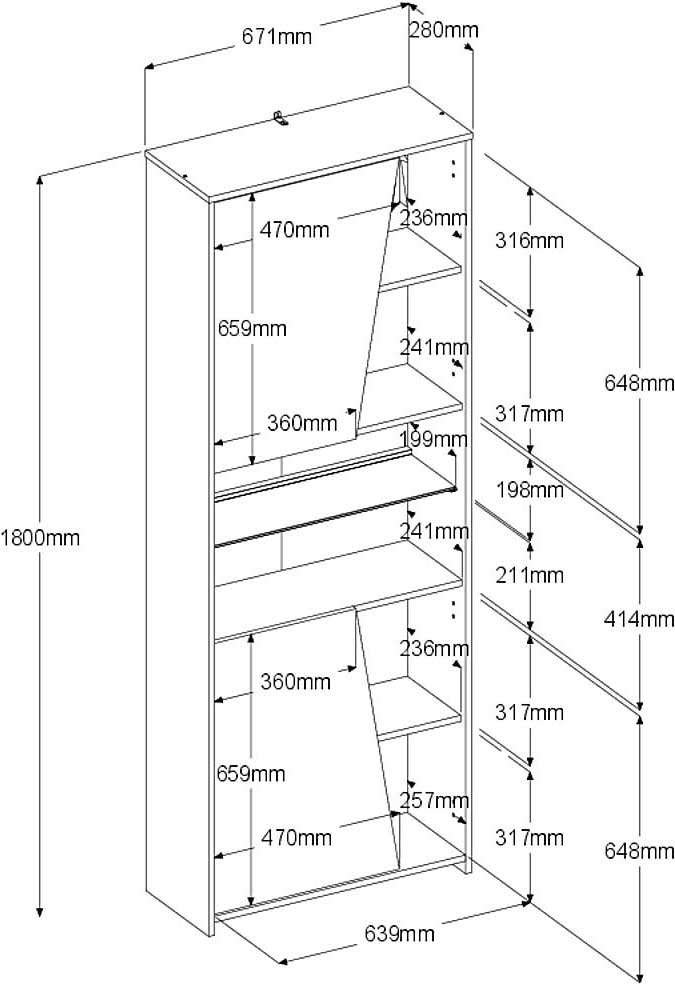 Bibliothèque Gaming 67cm avec bande LED - noir - Image 3