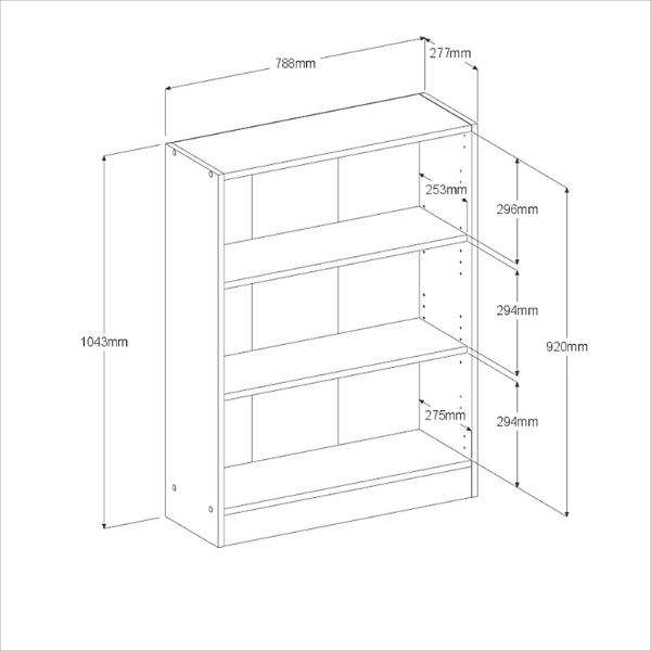 Bibliothèque Hobby 104 cm-2 étagères-chêne - Image 2