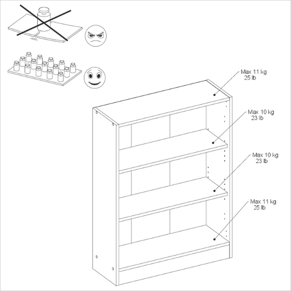 Bibliothèque Hobby 104 cm-2 étagères-chêne - Image 3
