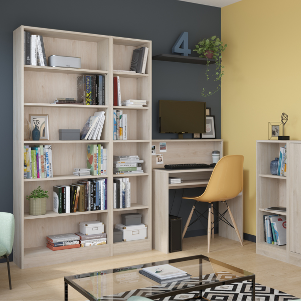 Bibliothèque Hobby 198cm-5 étagères-chêne - Image 5