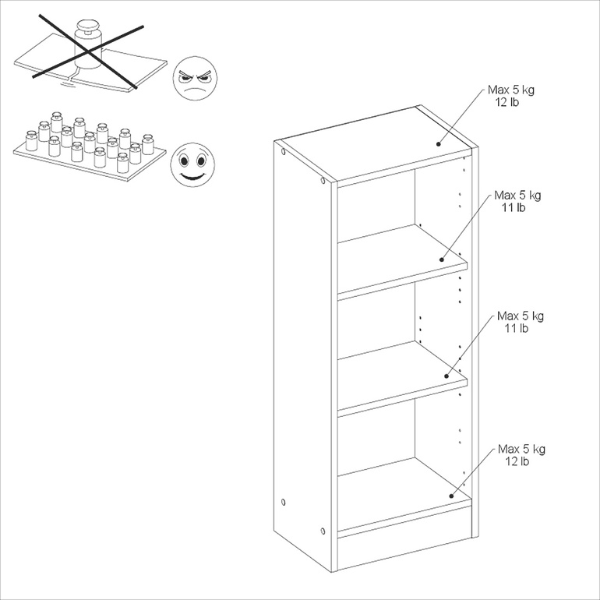 Bibliothèque Hobby 41 cm de longueur-2 étagères-noir - Image 3