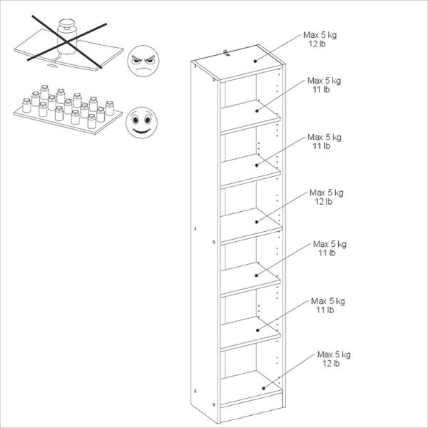 Bibliothèque Hobby 41 cm de longueur-5 étagères-chêne - Image 3