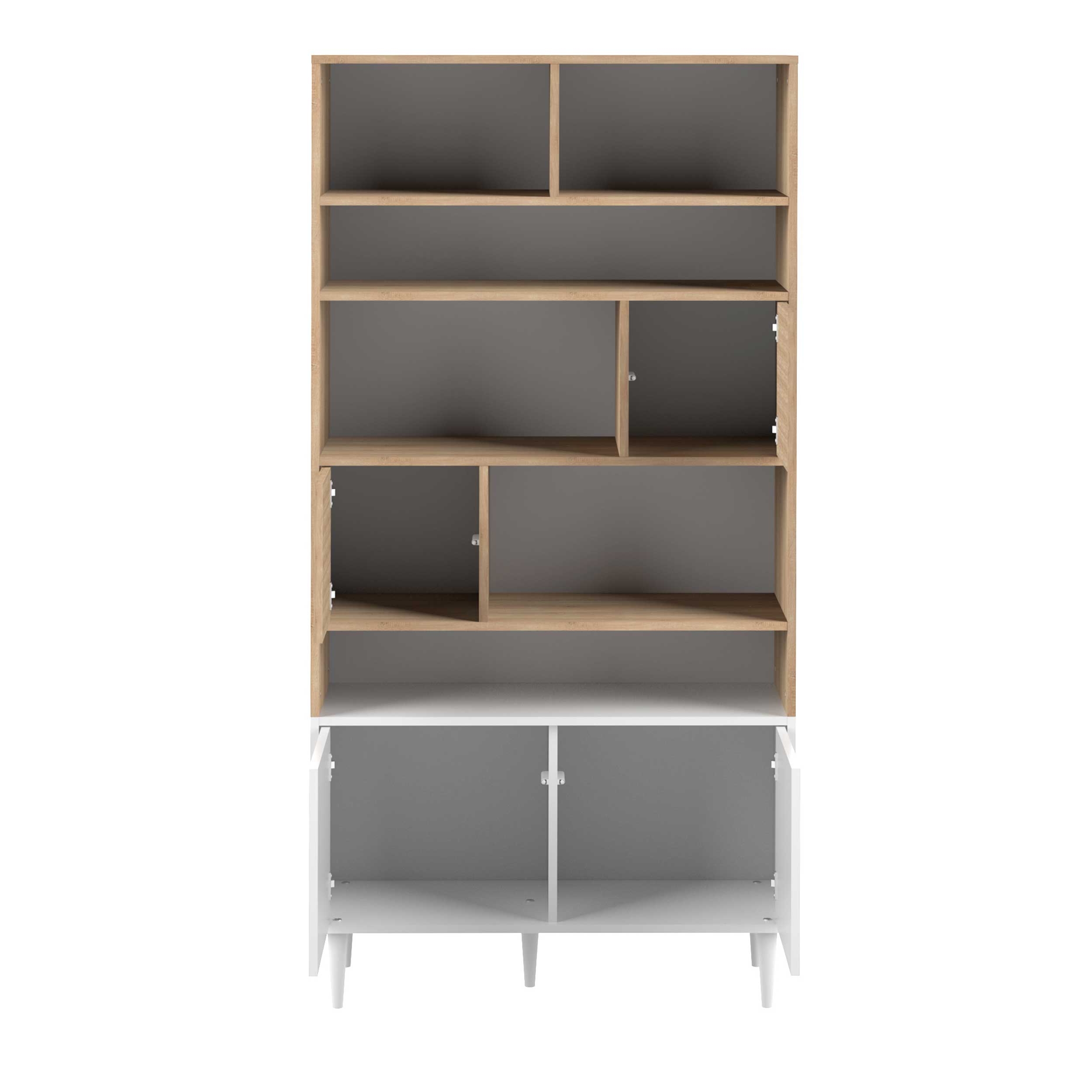 Bibliothèque Horizon grande - chêne/blanc - Image 8