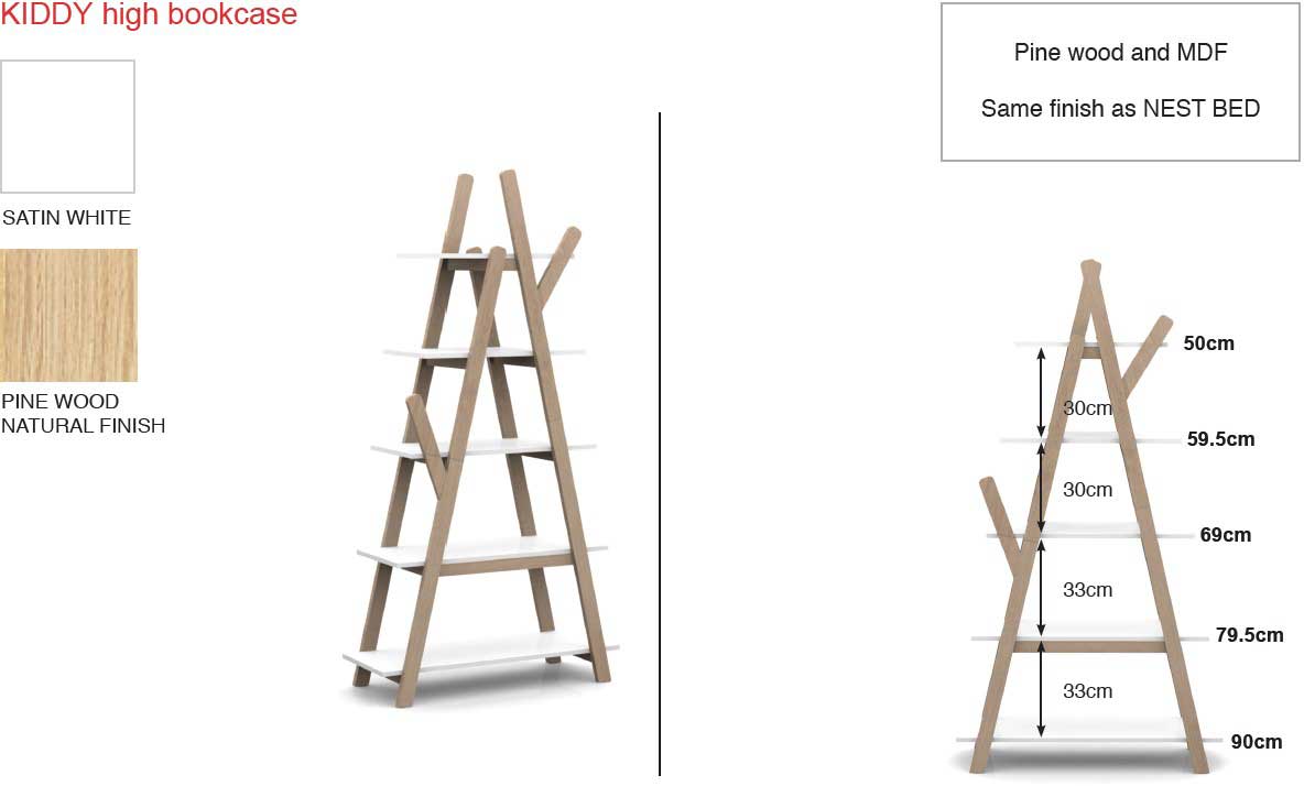 Bibliothèque Kiddy scandinave - blanc - Image 3