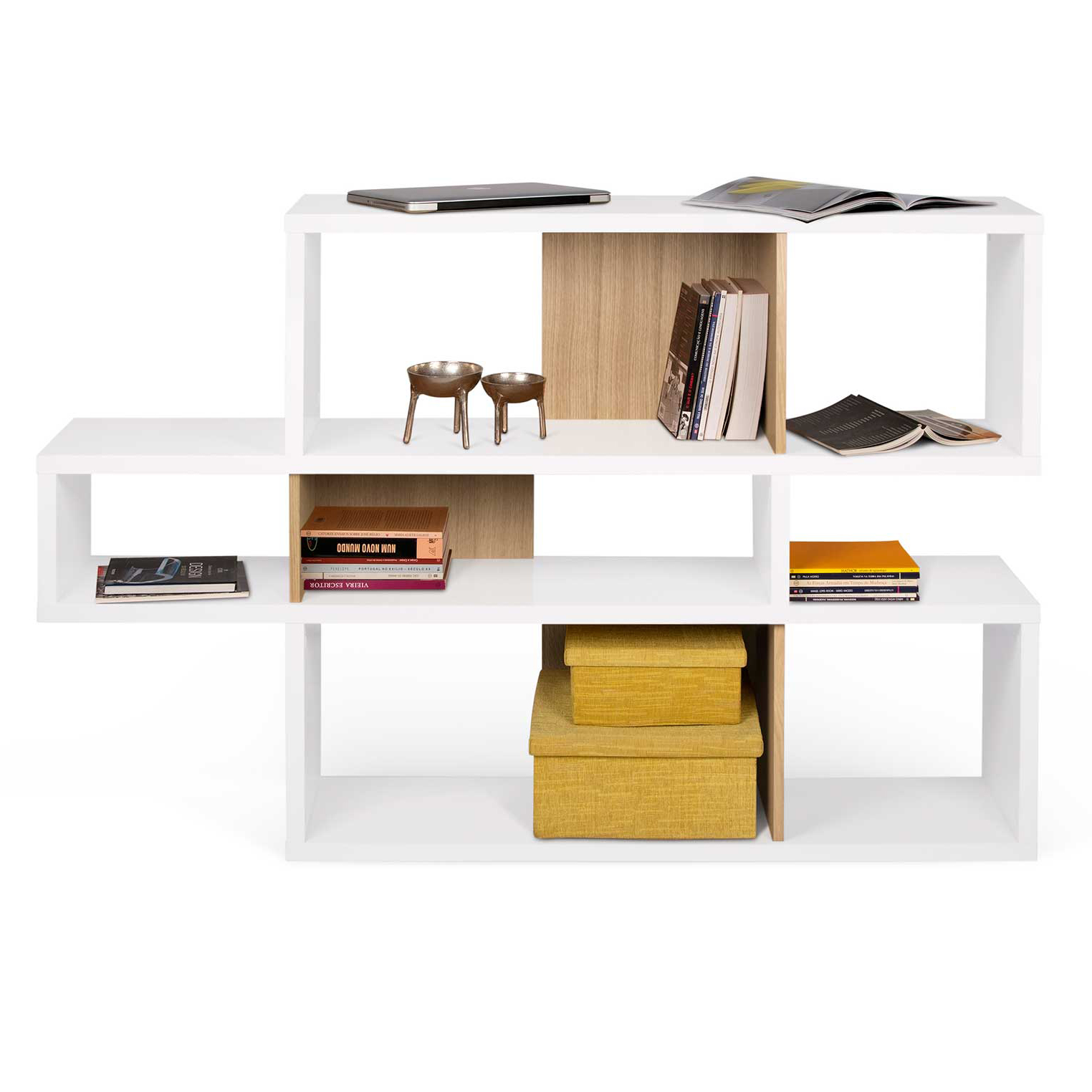 Bibliothèque Lisbon 1 - blanc/chêne - Image 1