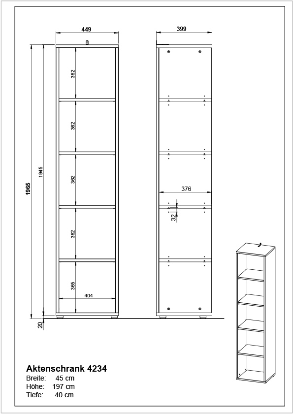 Bibliothèque Osmond 45cm - graphite - Image 4