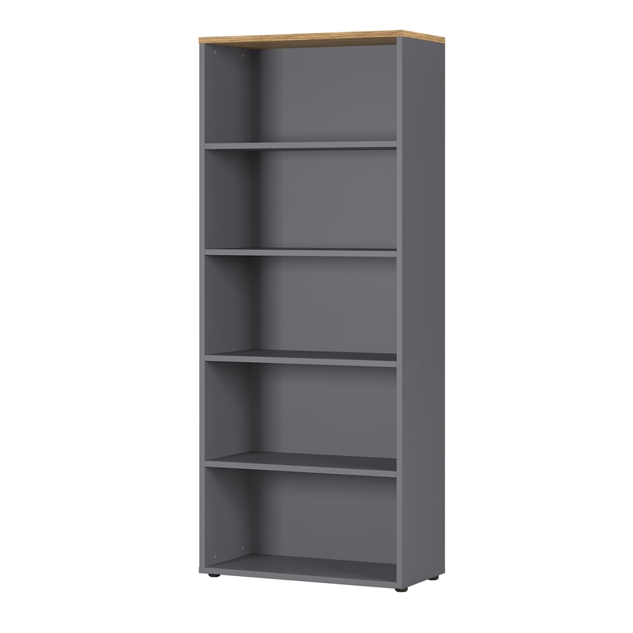 Bibliothèque Osmond 80cm - graphite/chêne - Image 1