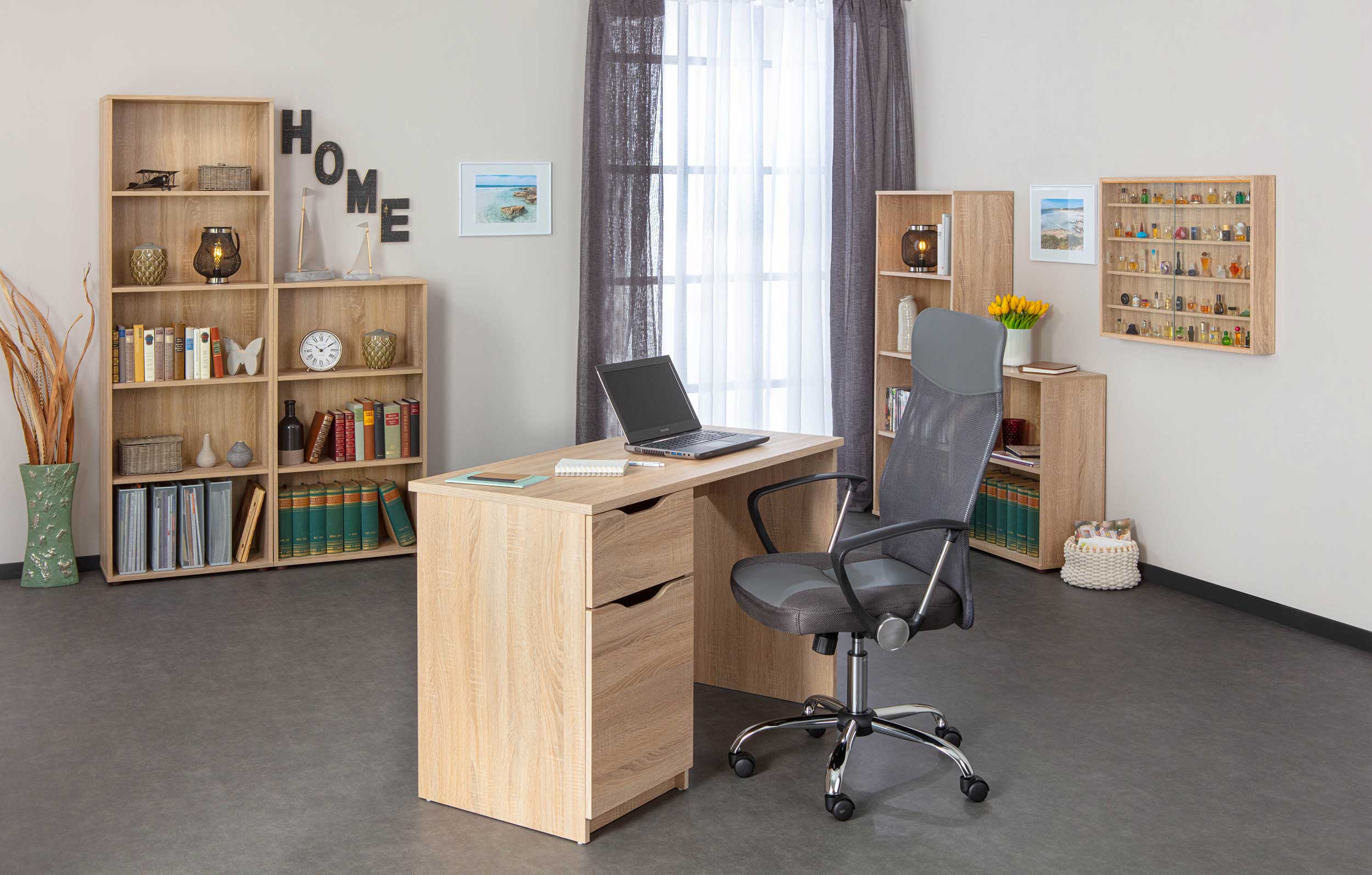 Bibliothèque Parini 4 compartiments - chêne - Image 2