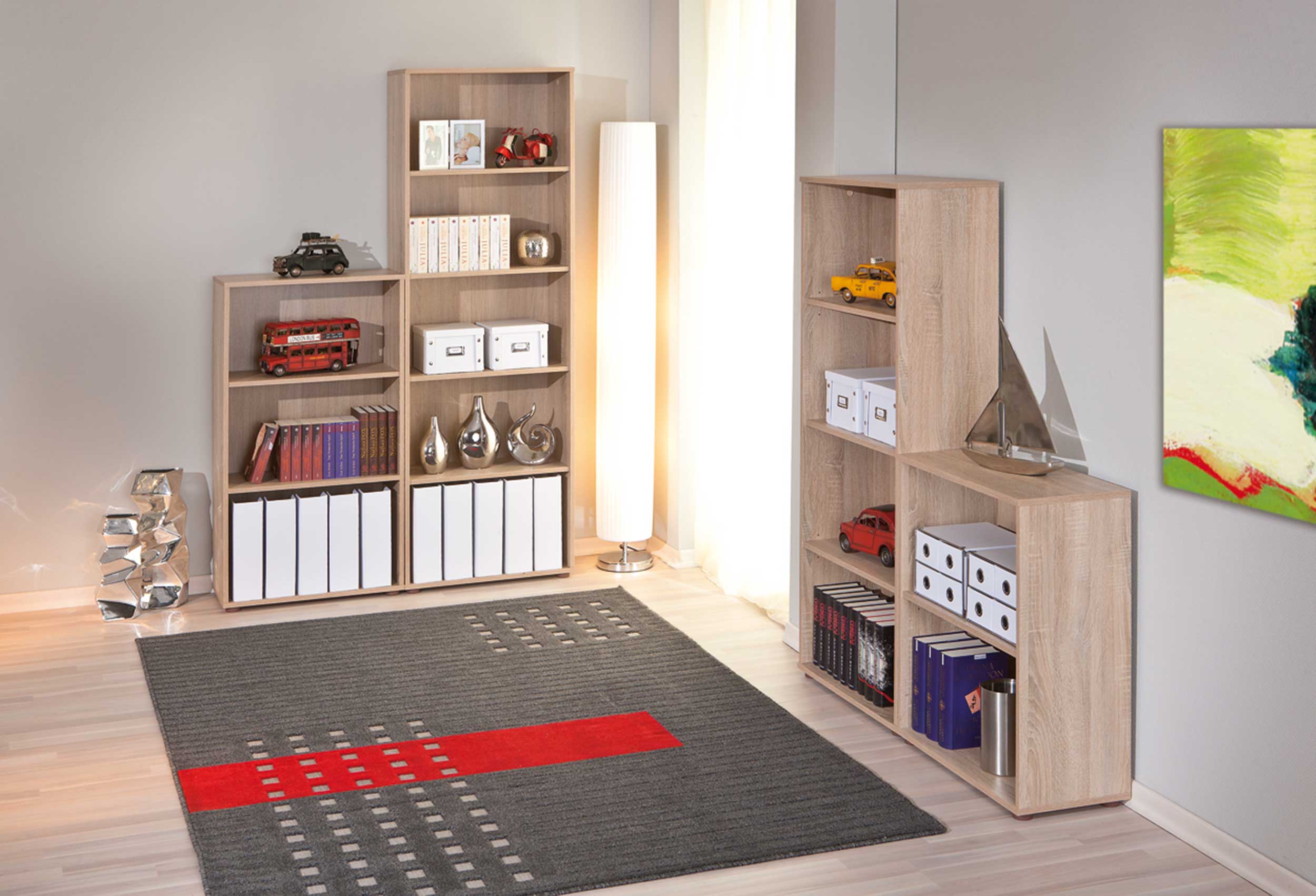 Bibliothèque Parini 5 compartiments - chêne - Image 6