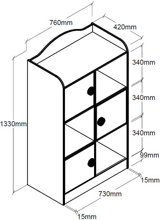 Bibliothèque pour lit voiture - rouge - Image 2