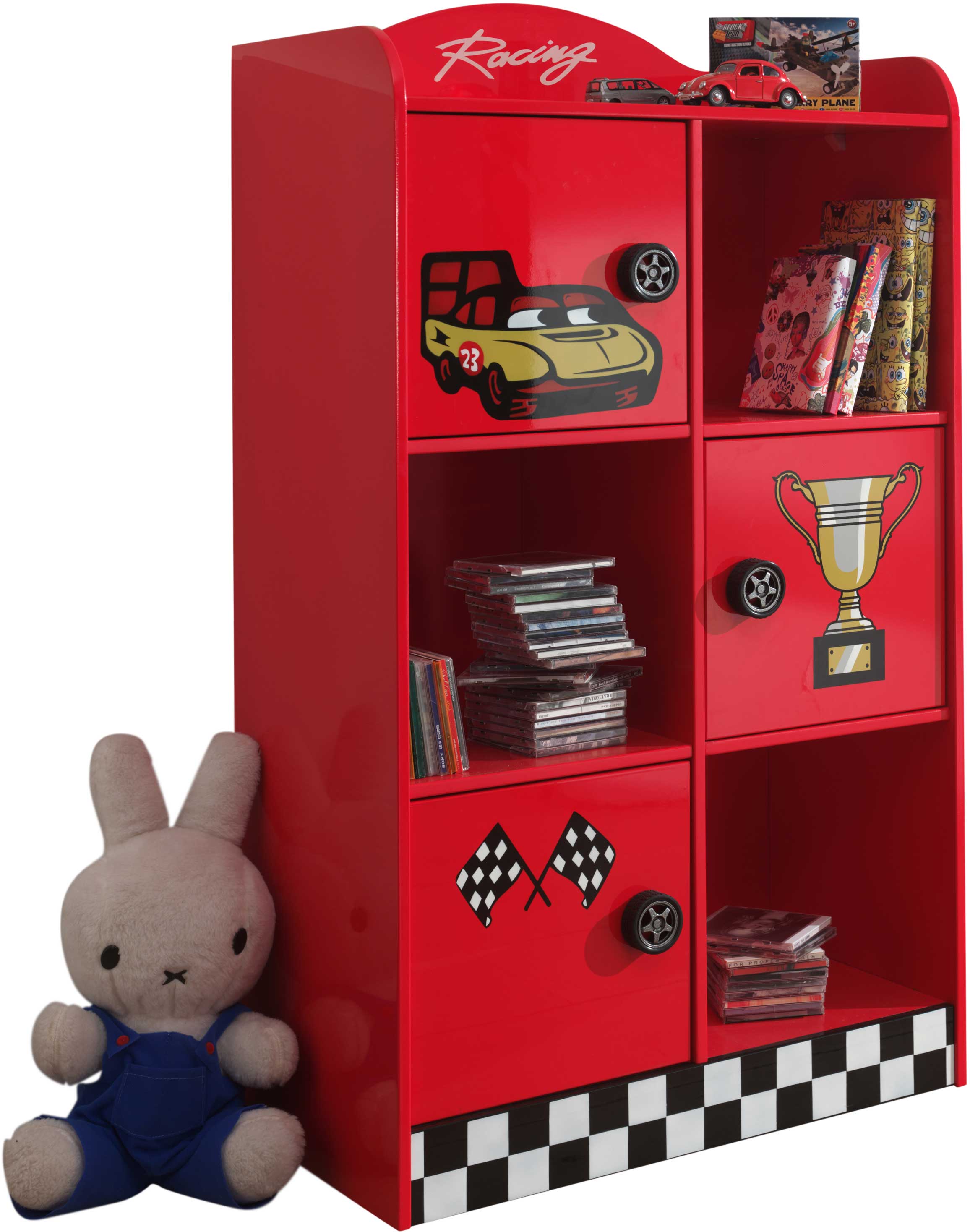 Bibliothèque pour lit voiture - rouge - Image 3