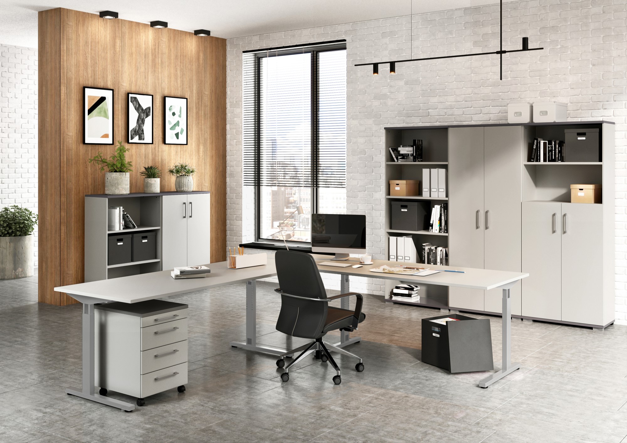 Bibliothèque Presley 80cm - gris clair - Image 4