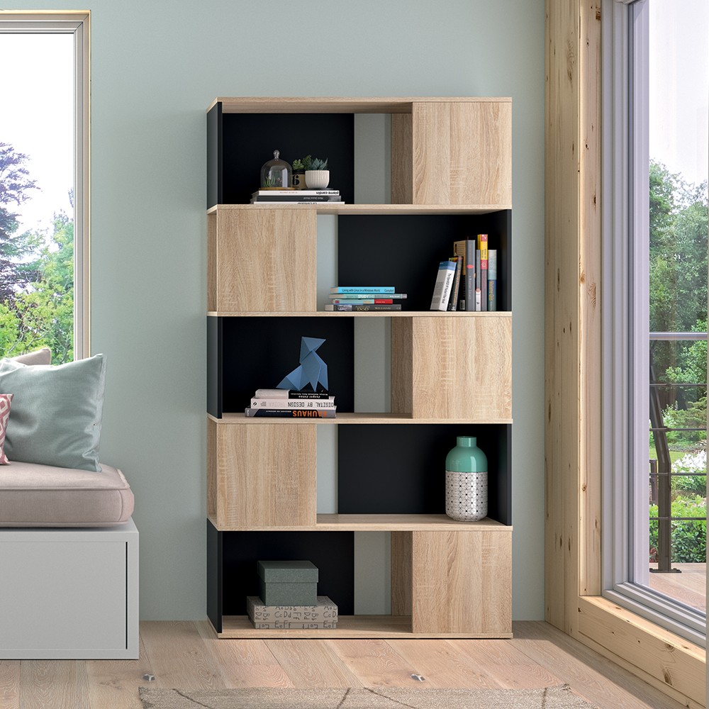 Bibliothèque Rossi - chêne/noir