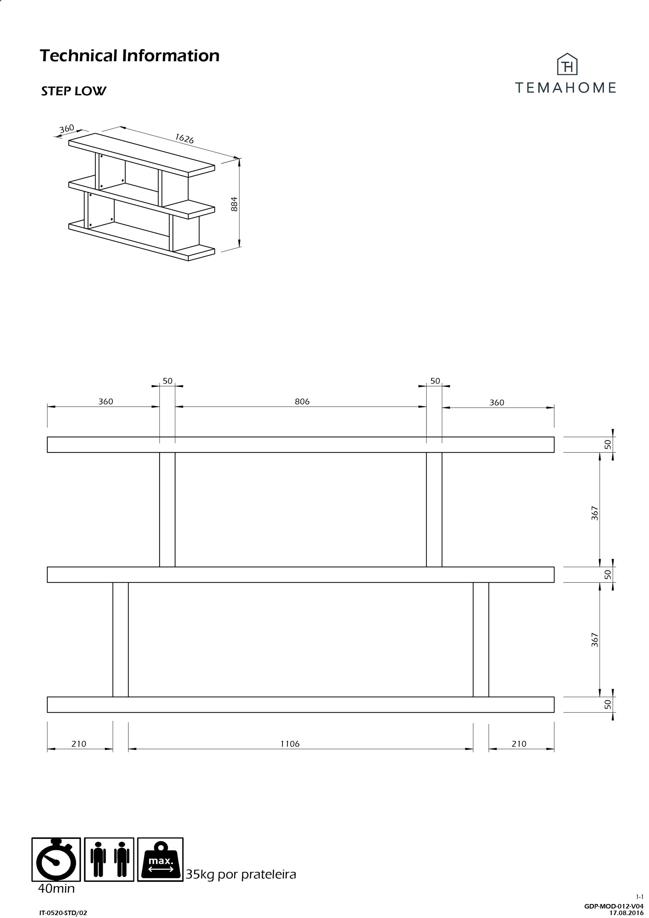 Bibliothèque Stephany 88 cm-blanc - Image 2