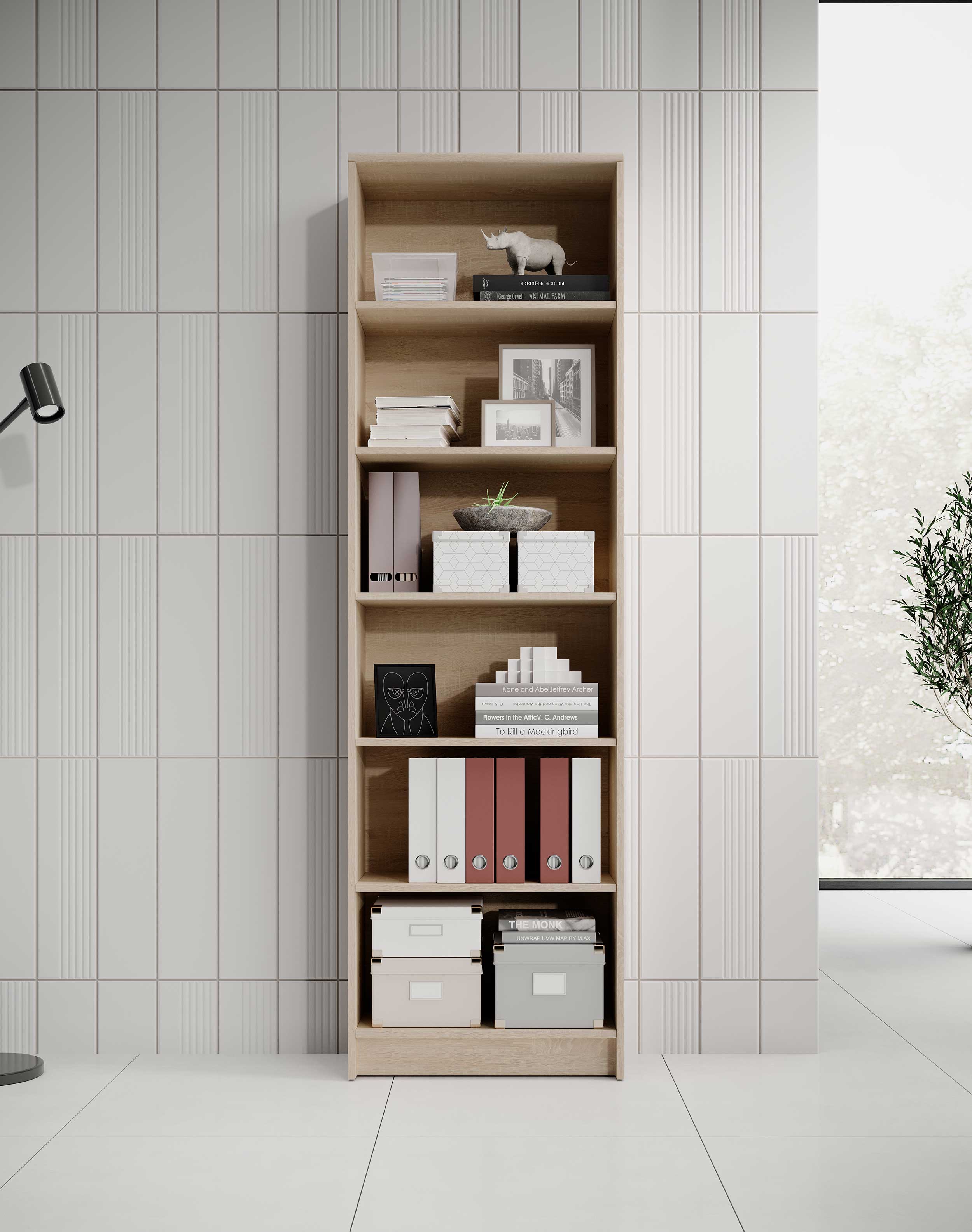 Bibliothèque Viviane 60x202cm - chêne - Image 5