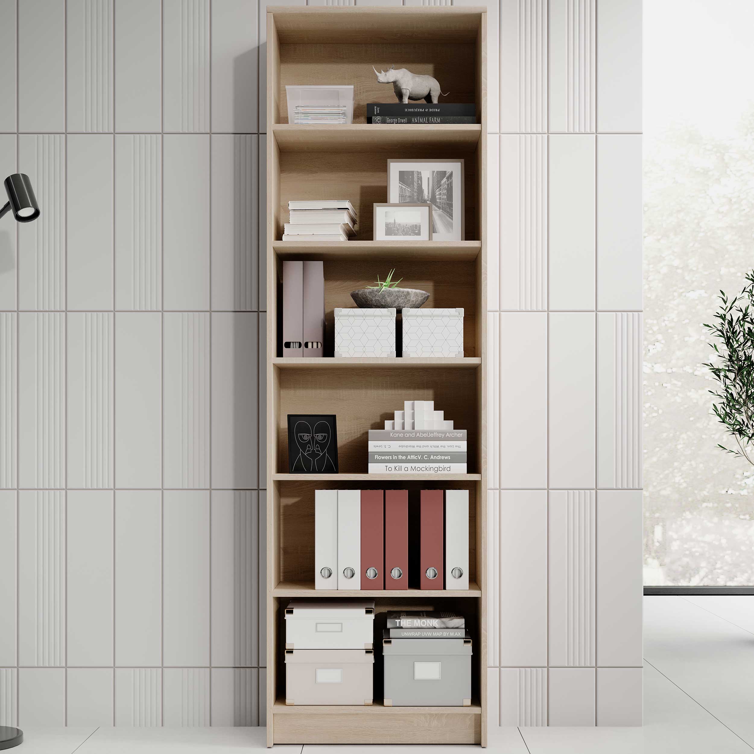 Bibliothèque Viviane 60x202cm - chêne