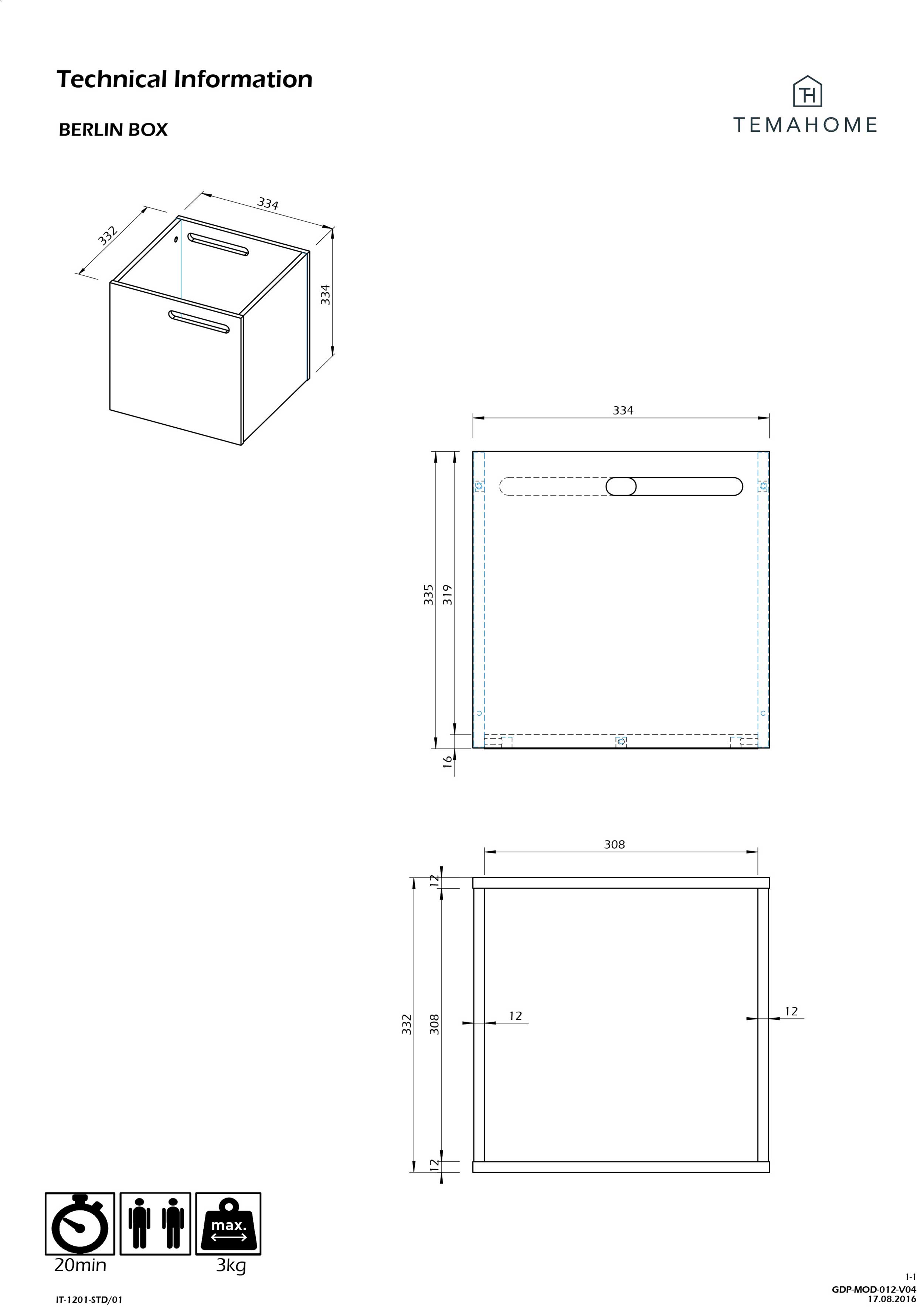 Boîte de rangement Berkeley - noir - Image 3