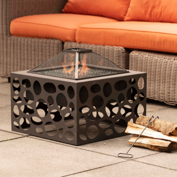 Brasero avec barbecue Majka acier - noir