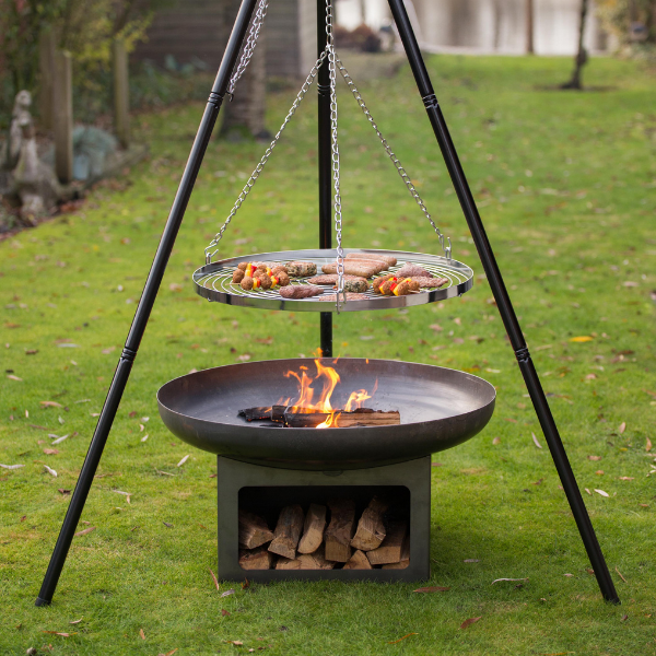 Brasero avec stockage du bois Uma 80cm acier - Image 2