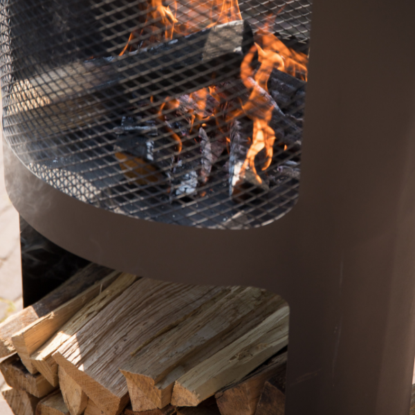 Brasero Buffy avec stockage du bois acier - noir - Image 2