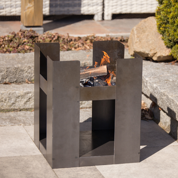 Brasero Hola 50x50x60cm acier - noir