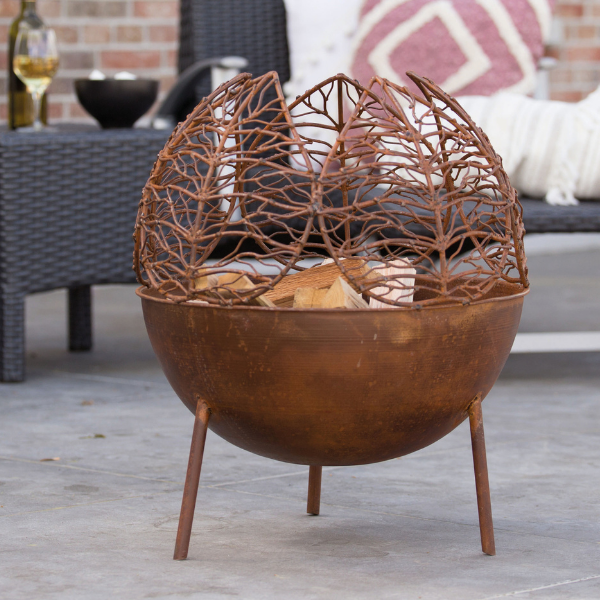 Brasero Leaf 47x53cm acier - rouille