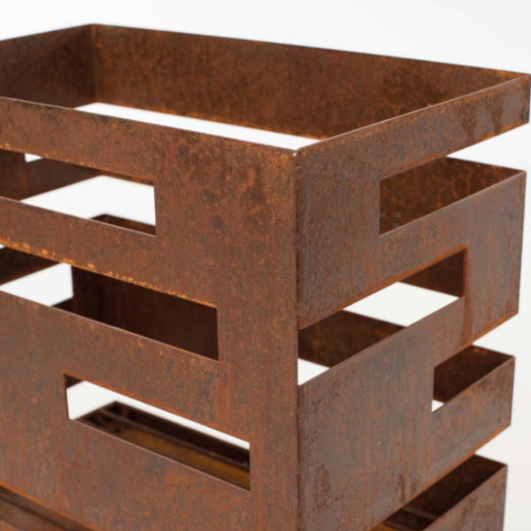 Brasero Maylis 38x23x50cm acier - rouille - Image 4