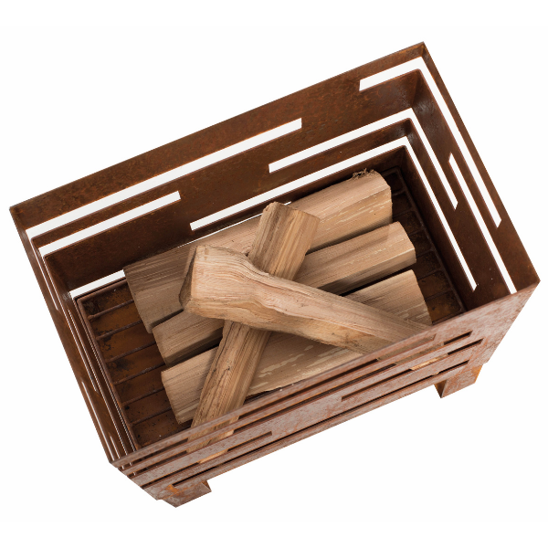 Brasero Maylis 38x23x50cm acier - rouille - Image 5