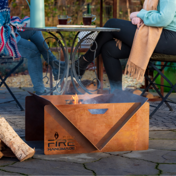 Brasero Vera 60x60x33cm acier - rouille - Image 2