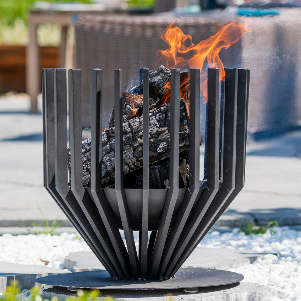 Brasero Washington Ø44x43cm en acier - noir