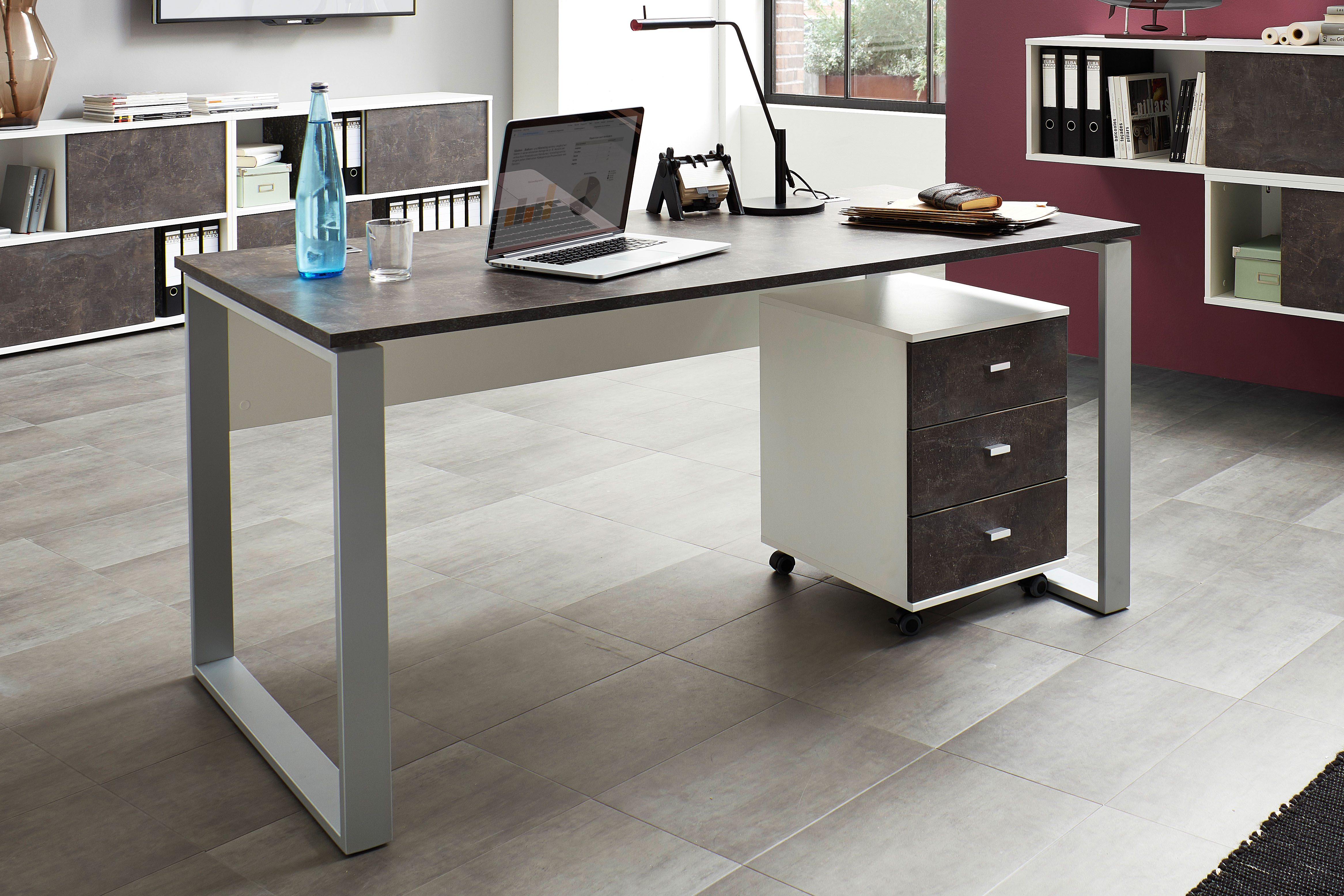 Bureau Aldo 158cm - gris/basalte - Image 6