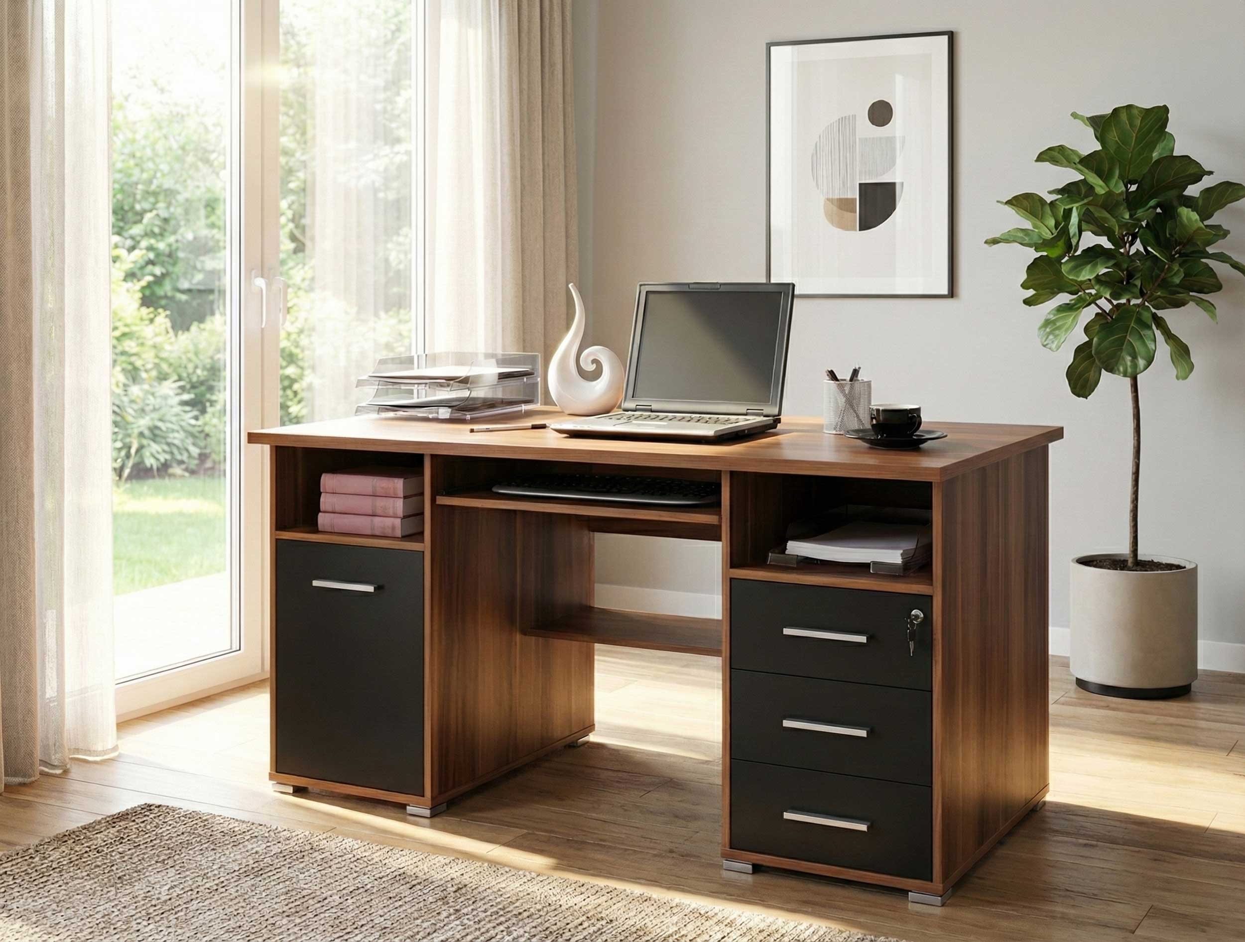 Bureau Beagle 145cm - noyer - Image 2