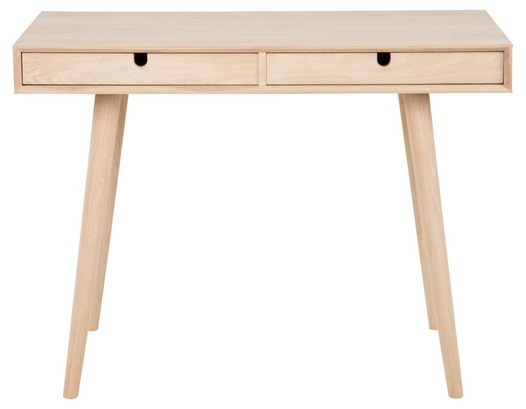 Bureau Cedro 100cm, 2 tiroirs - chêne blanc - Image 4