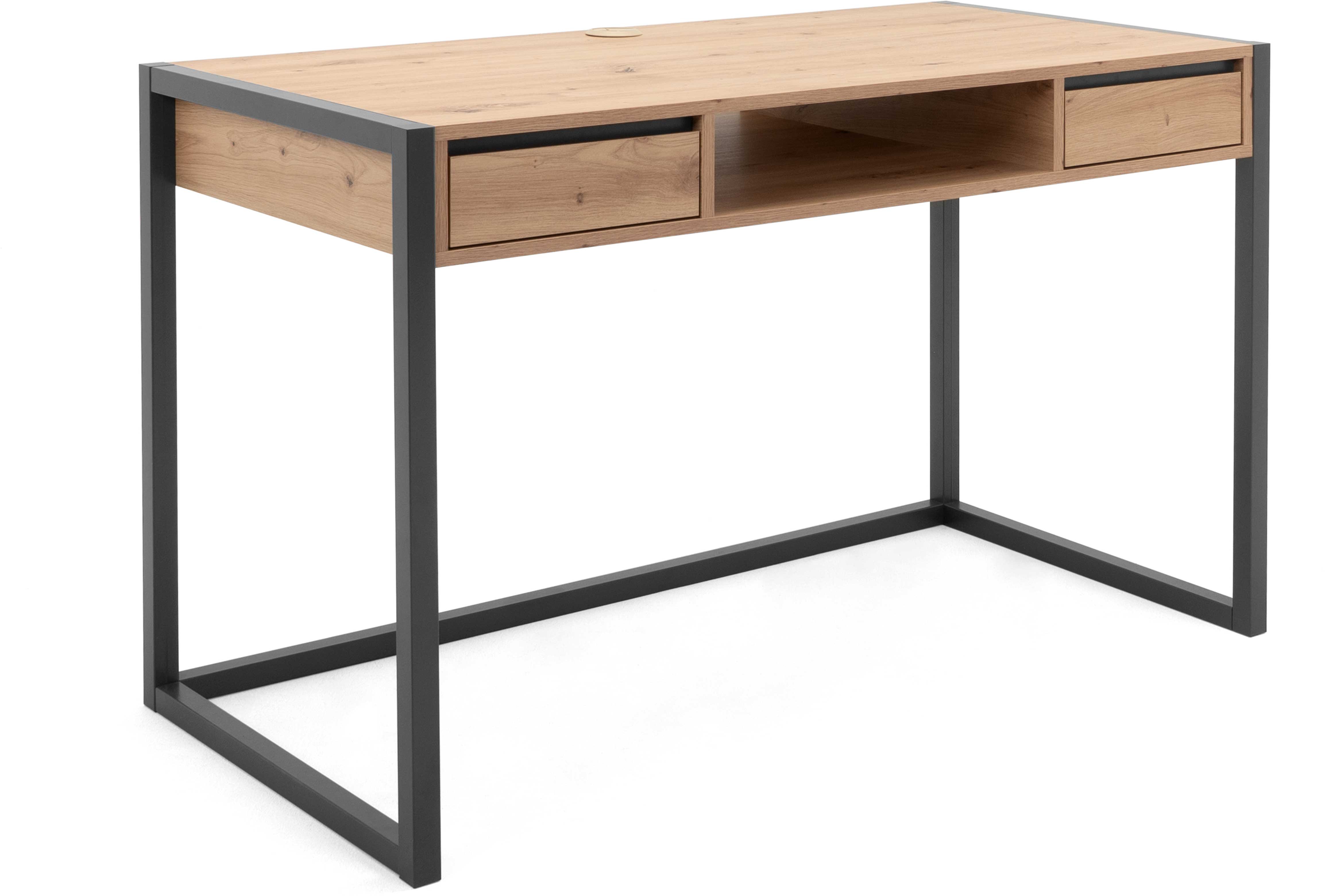 Bureau Damon 120cm 2 tiroirs - chêne/anthracite - Image 10